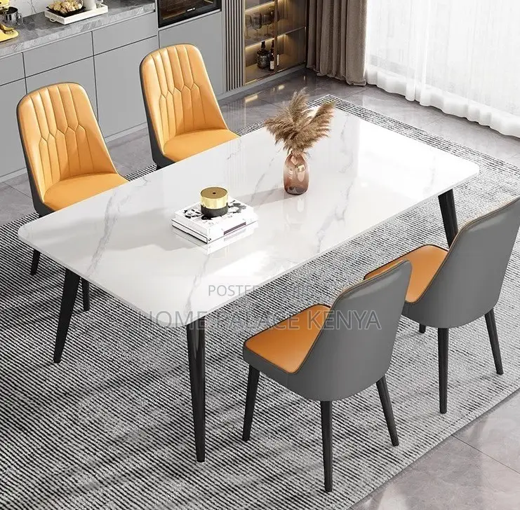 Dining Table: Rectangular Sintered Marble Dining Table