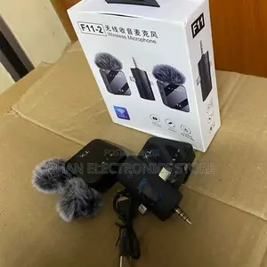 Clear Audio Quality F11-2 Wireless Lavalier Mic 3-in-1 With Dual Clip