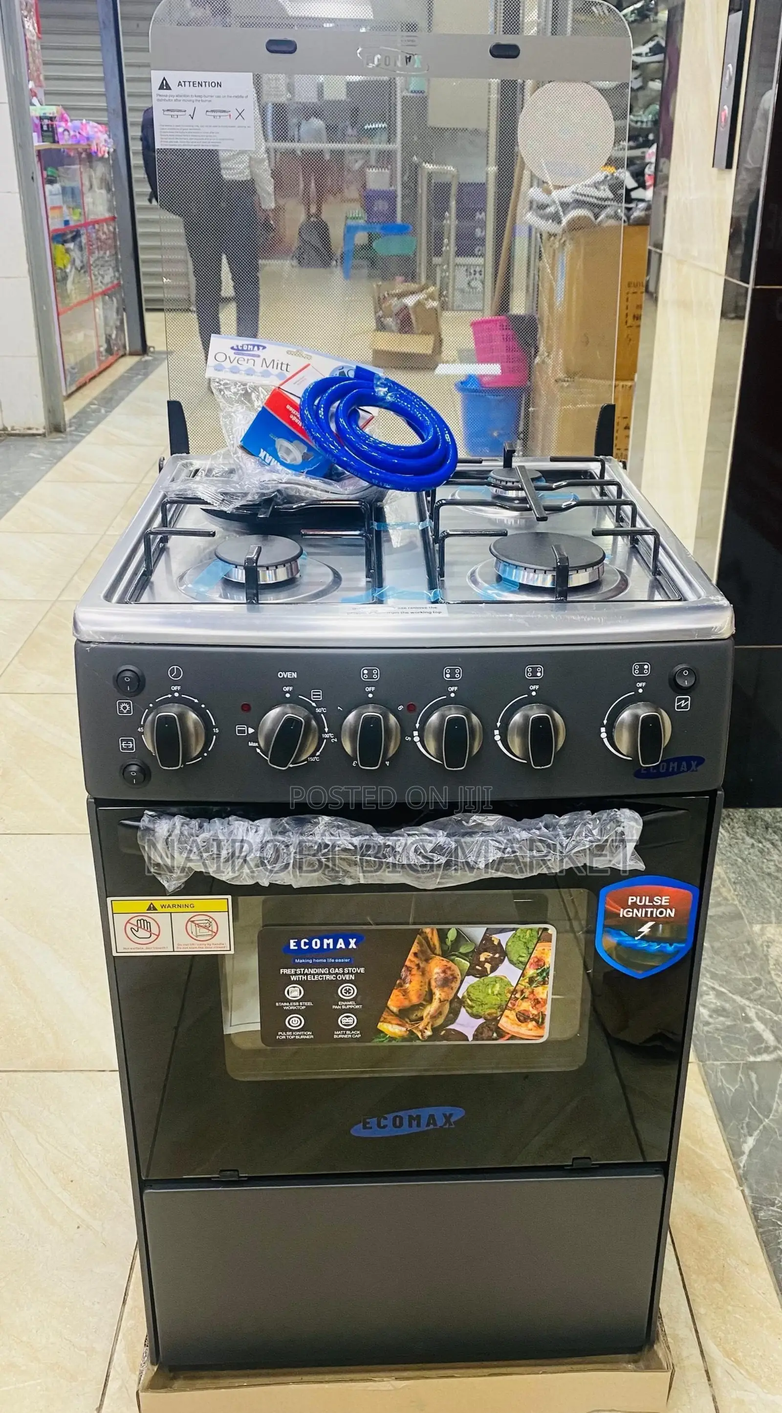 Ecomax 50*55 3+1 Standing Cooker (Grey and Black)