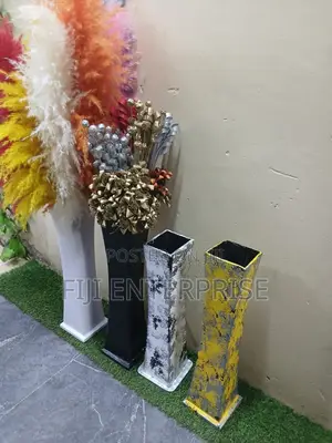 Tall Wooden Floor Vase – Artistic Textured Finish | Multiple Colors