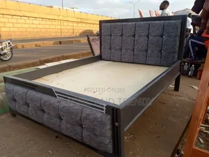 5x6 Modern Grey Upholstered Bed