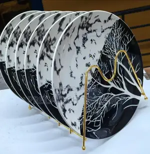 6-Piece Marble Design Ceramic Dinner Plates