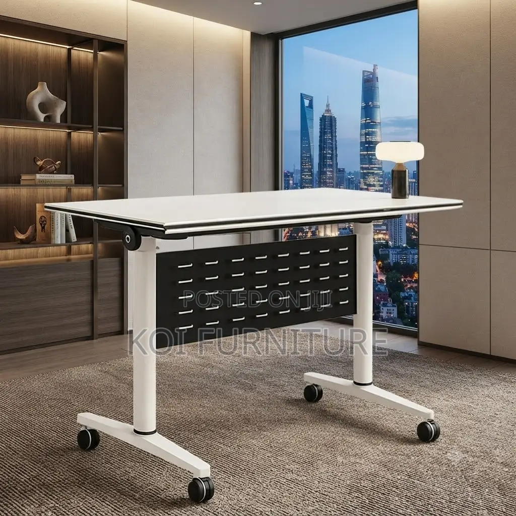 Office Desk; Foldable Movable Training Tables Desks With Wheels