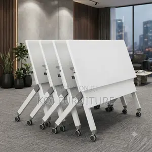 Office Desk; Foldable Movable Training Tables Desks With Wheels