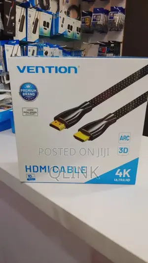 Vention Cotton Braided Hdmi Male To Male Cable 10m Black Zinc Alloy