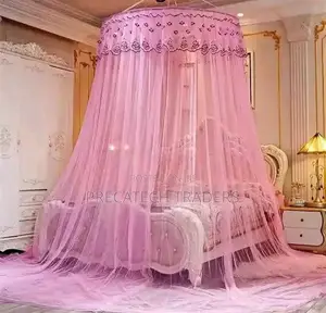 Circular Mosquito Net With Lace Trim