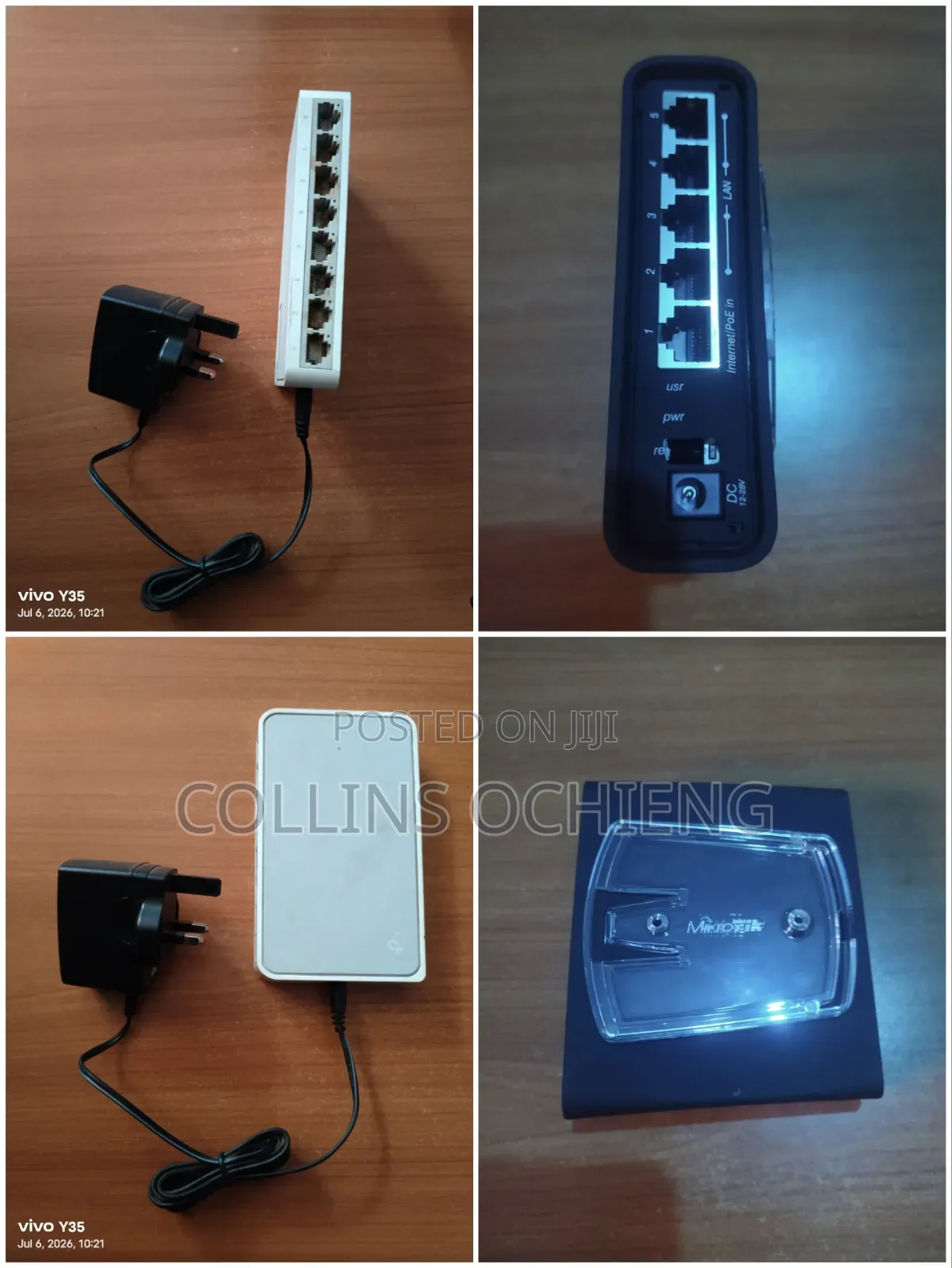 Mikrotik and Tp Link Switch.