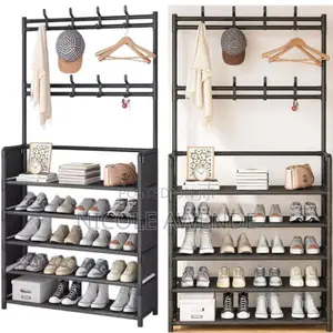 5-tier Metal Shoe Rack Hat Rack, Entryway Durable Storage Organizer