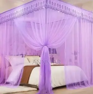 4 Stand Net Rail Mosquito Net Colour Pink, Purple, Cream