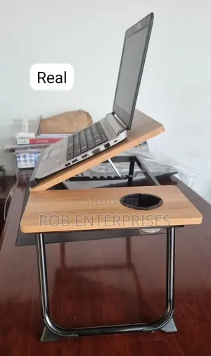 Wooden Adjustable Angle Foldable Study or Laptop Table With Cup Slot