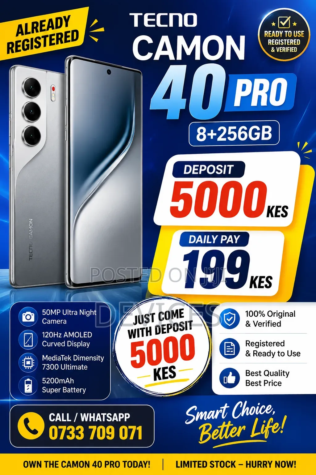 New Tecno Camon 40 256 GB Gray