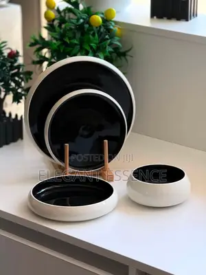 *24pcs Elegant White Double Glaze Ceramic Dinner Set*