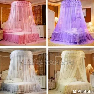 Free Size Round Mosquito Nets Pink,Purple,White,Cream