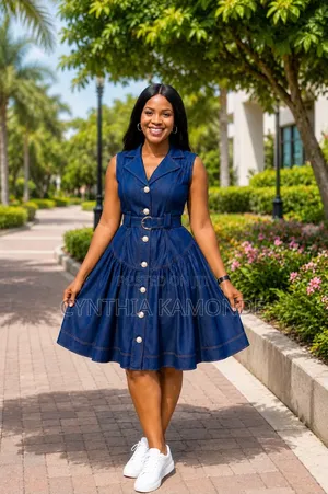 Sleeveless Skater Denim Dress
