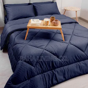 Striped Binded Cotton Duvet Set | 4 PCS | 3 Sizes