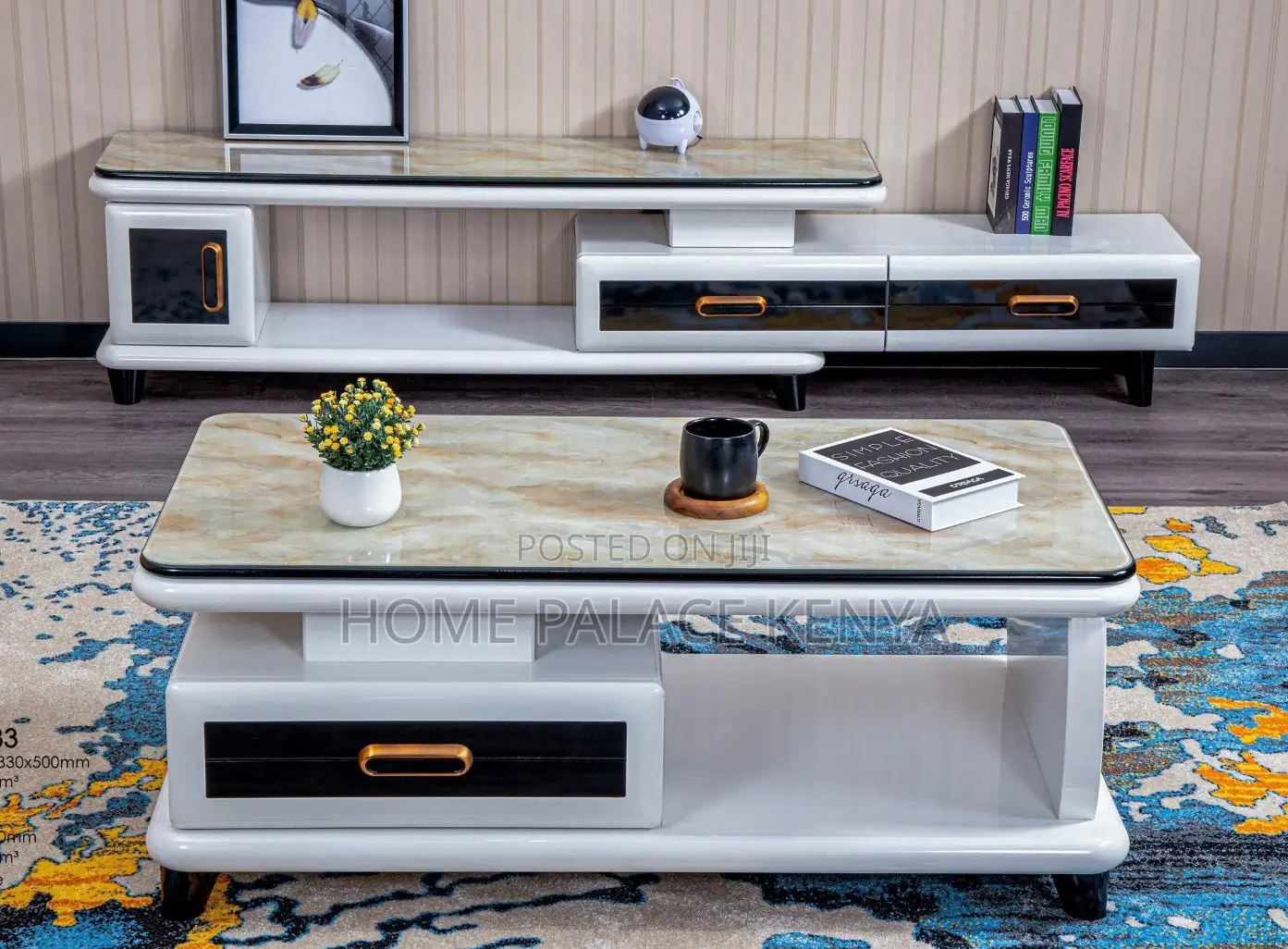 Coffee Table: High End Glossy Natural Marble Table