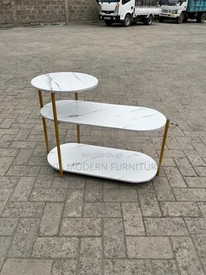 3-Tier Marble -Top Side Table