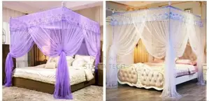 4 Stand Net Rail Mosquito Net
 Colour Pink, Purple, Cream 
S