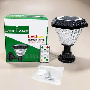Solar Garden Pillar Light Wide Angle Beam Dusk To Dawn Colorful Led