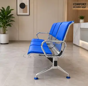 3-Seater Leather Padded Waiting Bench