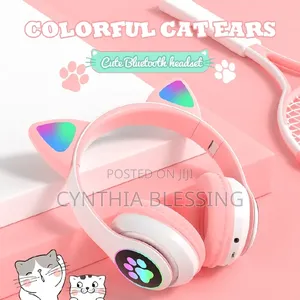Cat Ears Bluetooth Wireless Headphones With Mic