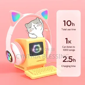 Cat Ears Bluetooth Wireless Headphones With Mic