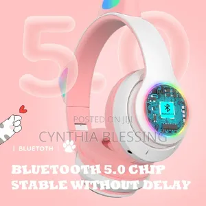 Cat Ears Bluetooth Wireless Headphones With Mic