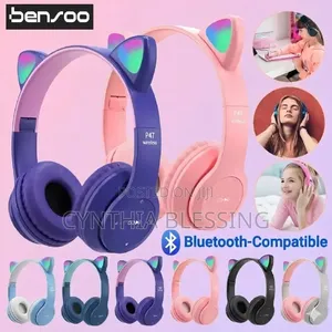 Cat Ears Bluetooth Wireless Headphones With Mic