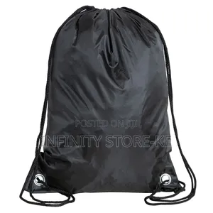 Waterproof Black Pull String Back Bag