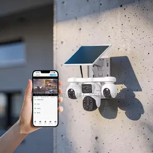 V380 Pro 20mp 4g PTZ Rotating Triple Lens Solar Camera Smart Security
