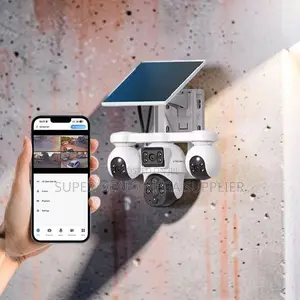 V380pro 20mp 4g PTZ Rotating Triple Lens Solar Camera Multi Phone View
