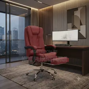 Office Chairs; Red Colored Leather High Back Office Chairs