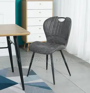 Dining Chair: Grey Back Handle Metallic Dining Chair