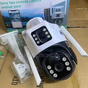 Triple Screens 4g Dual Lens Solar PTZ Camera With Siren,Two Way Audio