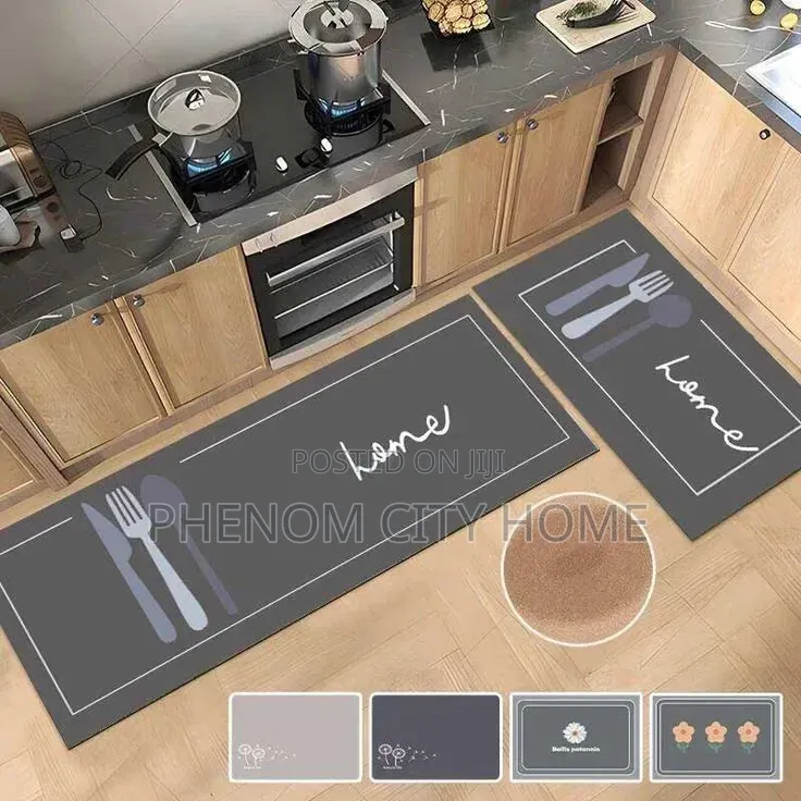 2pc Antislip Rubber Kitchen Mats