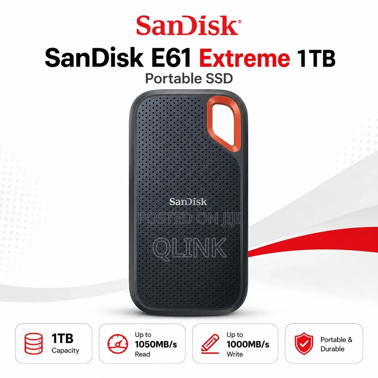 Sandisk E61 Extreme 1tb Portable Ssd -sdssde61-1t00-g25