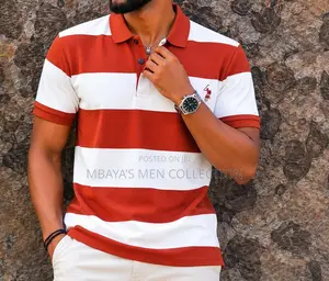 Men’S Premium Striped Polo T-Shirt – Casual Smart Wear
