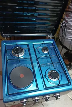 Olelon 3+1 Standing Cooker With Storage Shelves Gas Electric Cooker