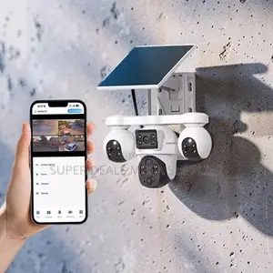 V380 Pro 20mp 4g PTZ Rotating Triple Lens Solar Camera Human Tracking