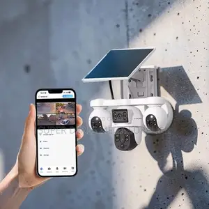 V380 Pro 20mp 4g PTZ Rotating Triple Lens Solar Camera Remote Access
