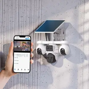 V380 Pro 20mp 4g PTZ Rotating Triple Lens Solar Camera Crystal Images