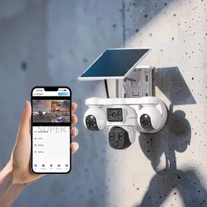 V380 Pro 20mp 4g PTZ Rotating Triple Lens Solar Camera Smart Alerts