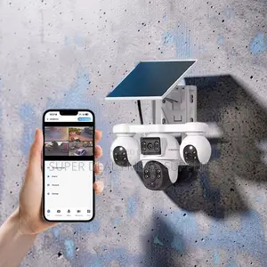 V380 Pro 20mp 4g PTZ Rotating Triple Lens Solar Camera Day Night View