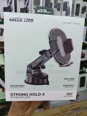 This Is a Green Lion Strong Hold X Car Phone Holder.