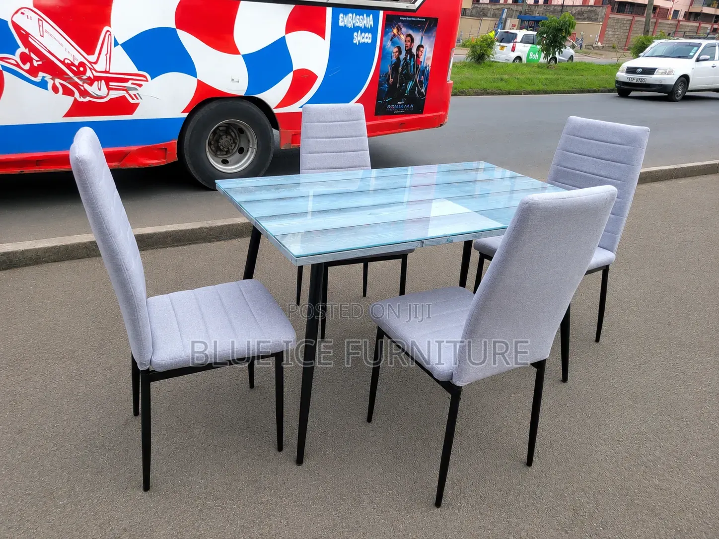Modern 4 Seater Glass Dining Table