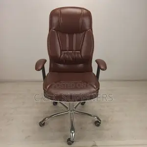 Brown Leather Generic Office Seat