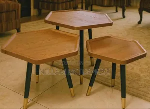 3pc Set Hexagonal Nesting Table Stools*