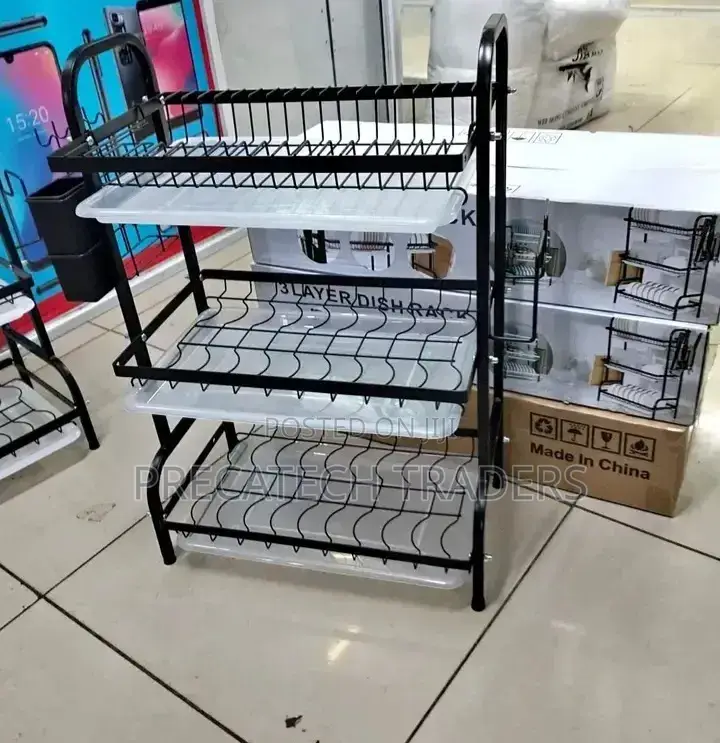 3-tier Kitchen Dish Drying Rack With Drain Tray