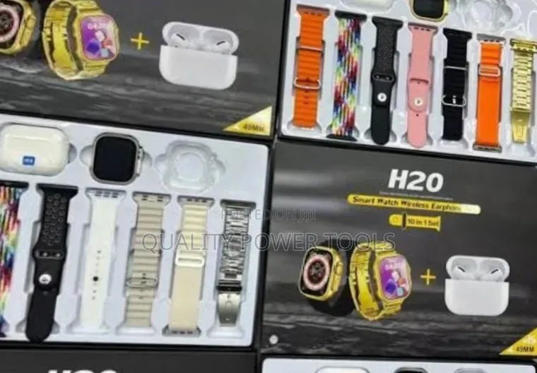*H20 10in1 Wireless Smart Watch With Earphone Set*