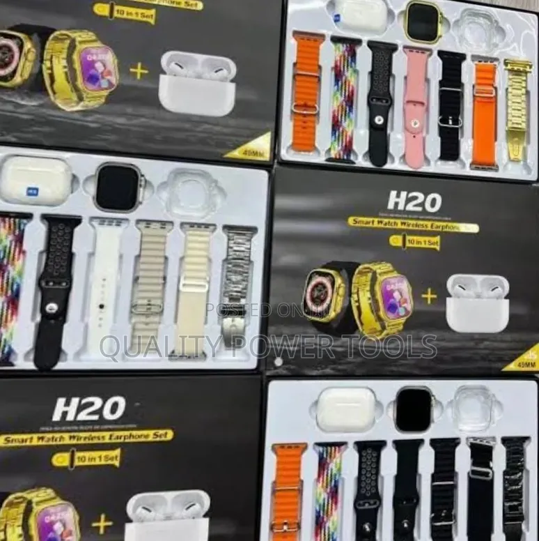 *H20 10in1 Wireless Smart Watch With Earphone Set*